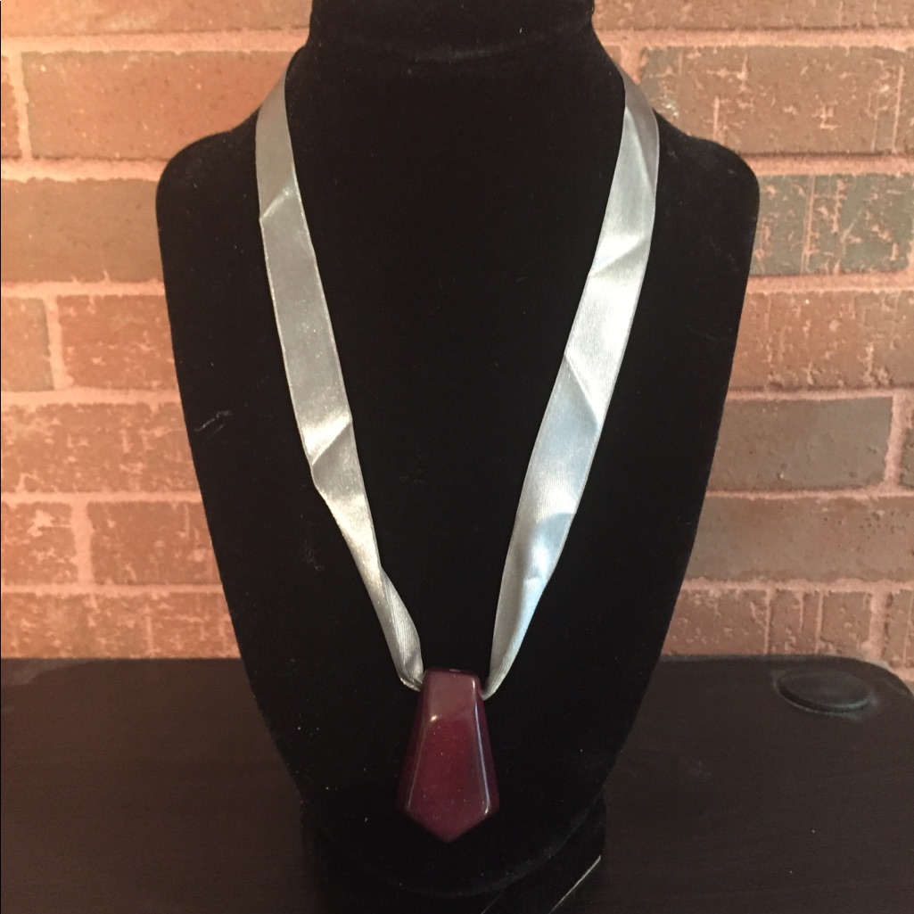 2/$15 Red Tagua Ribbon Necklace Artisan Made Ecuador Nwt